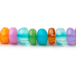 5-7mm Neon Multi Color Ethiopian Opal Plain Rondelle Beads 16 inch 121 pieces (ONLINE ORDER ONLY)