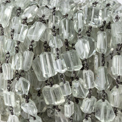 5-7mm Prasiolite Faceted Nuggets on Black Gold over .925 Silver Chain (ONLINE ORDER ONLY)