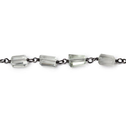 5-7mm Prasiolite Faceted Nuggets on Black Gold over .925 Silver Chain (ONLINE ORDER ONLY)