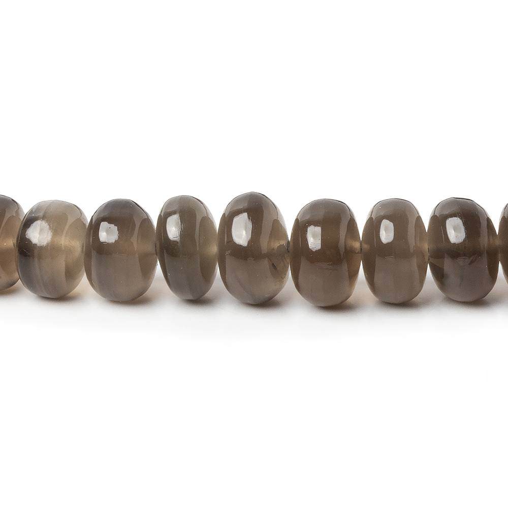 5-8.5mm Warm Platinum Moonstone plain rondelles 16 inches 100 beads (ONLINE ORDER ONLY)