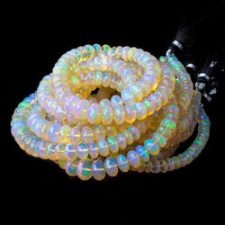5 - 8.5mm Golden Ethiopian Opal Faceted Rondelle Beads 17 inch 125 pieces AAA Grade (ONLINE ORDER ONLY)