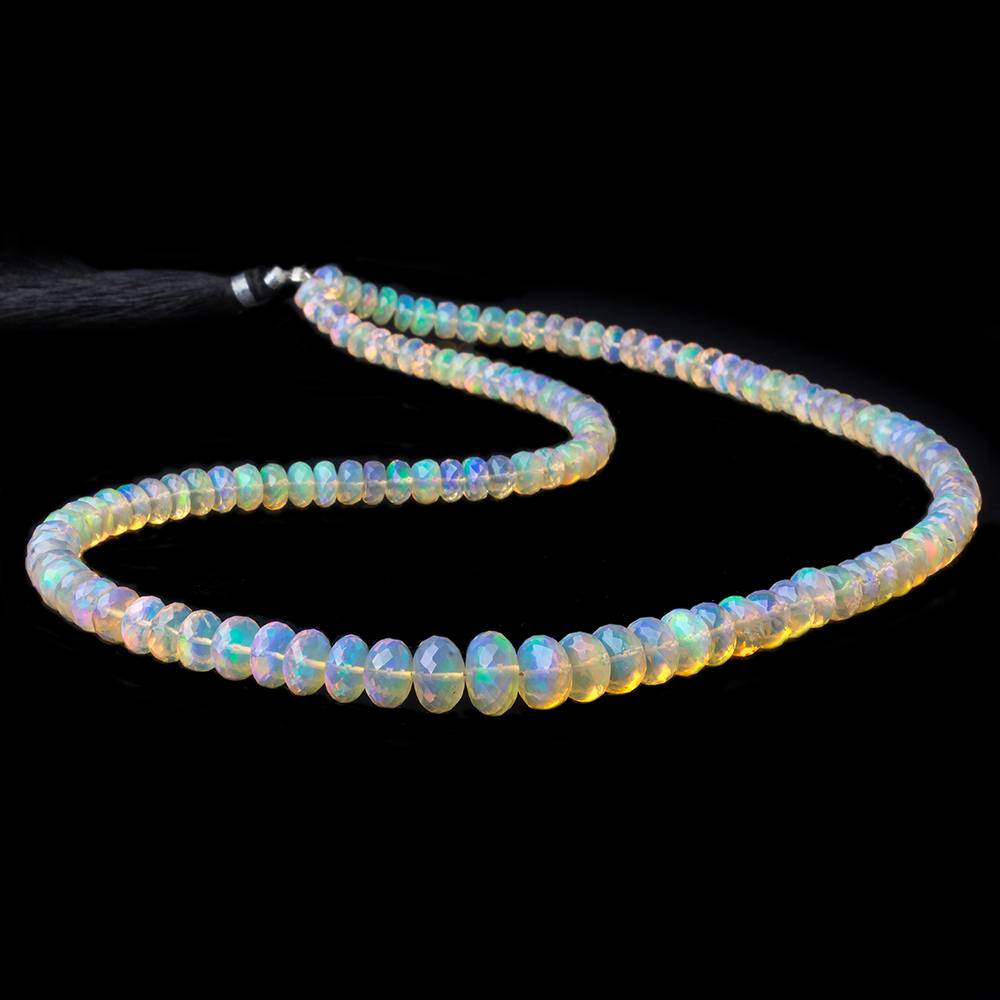 5 - 8.5mm Golden Ethiopian Opal Faceted Rondelle Beads 17 inch 125 pieces AAA Grade (ONLINE ORDER ONLY)