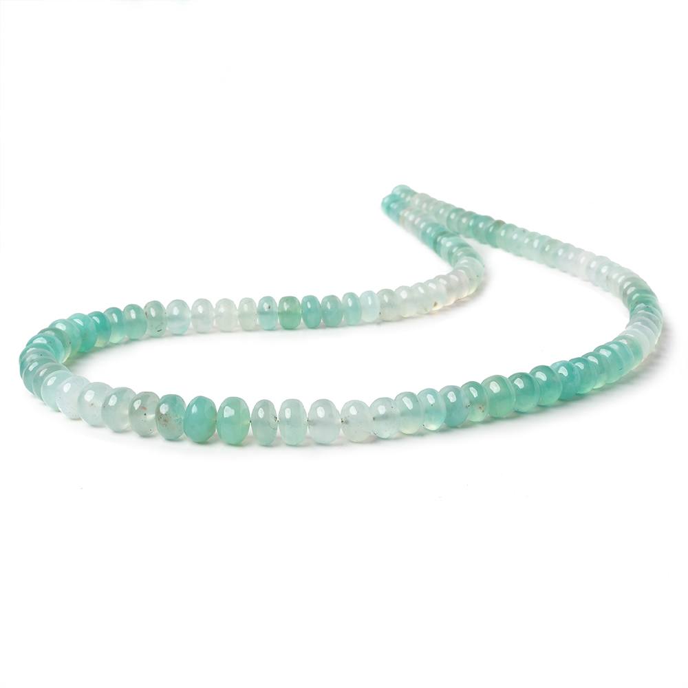 5-8mm Aqua Green Chalcedony plain rondelles 18 inches 105 beads AA (ONLINE ORDER ONLY)