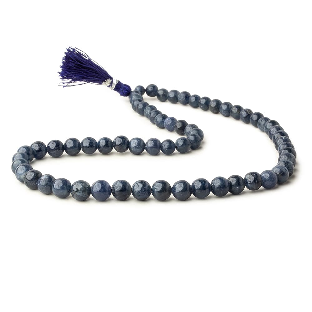 5-8mm Blue Sapphire Plain Round Beads 16 inch 62 pieces 1mm hole (ONLINE ORDER ONLY)
