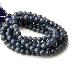 5-8mm Blue Sapphire Plain Round Beads 16 inch 62 pieces 1mm hole (ONLINE ORDER ONLY)