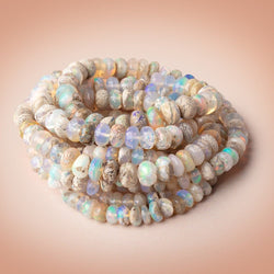 5-8mm Ethiopian Opal with Matrix Plain Rondelle 17.25 inch 75 Beads AA (ONLINE ORDER ONLY)