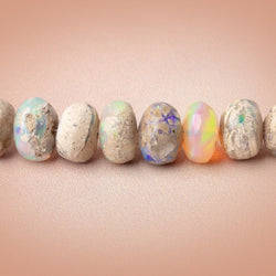 5-8mm Ethiopian Opal with Matrix Plain Rondelle 17.25 inch 75 Beads AA (ONLINE ORDER ONLY)
