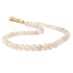 5-8mm Rutilated Quartz Faceted Round Beads 16 inch 60 pieces (ONLINE ORDER ONLY)