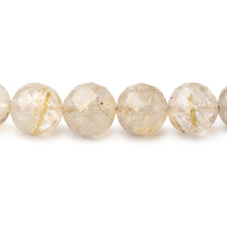 5-8mm Rutilated Quartz Faceted Round Beads 16 inch 60 pieces (ONLINE ORDER ONLY)