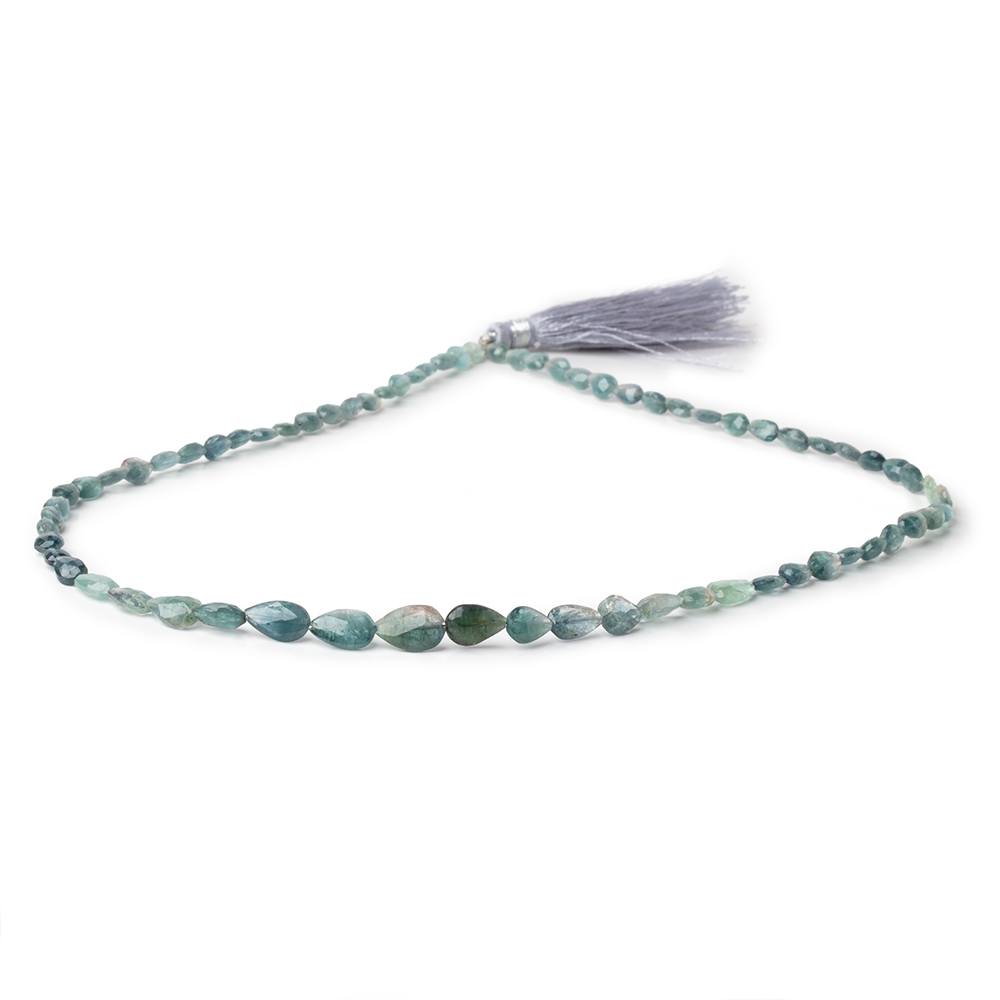 5-9mm Bi-Color Indicolite Tourmaline Faceted Pear 15.5 inch 62 Beads (ONLINE ORDER ONLY)