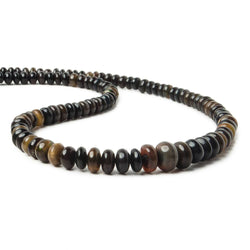 5-9mm Black Ethiopian Opal Plain Rondelle Beads 17.5 inch 130 pieces (ONLINE ORDER ONLY)