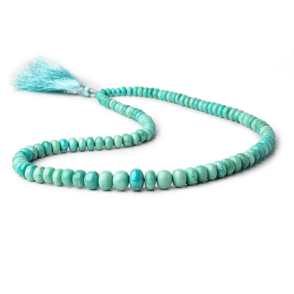 5-9mm Mongolian Turquoise plain rondelle beads 18 inch 100 pieces AA (ONLINE ORDER ONLY)