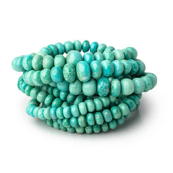 5-9mm Mongolian Turquoise plain rondelle beads 18 inch 100 pieces AA (ONLINE ORDER ONLY)
