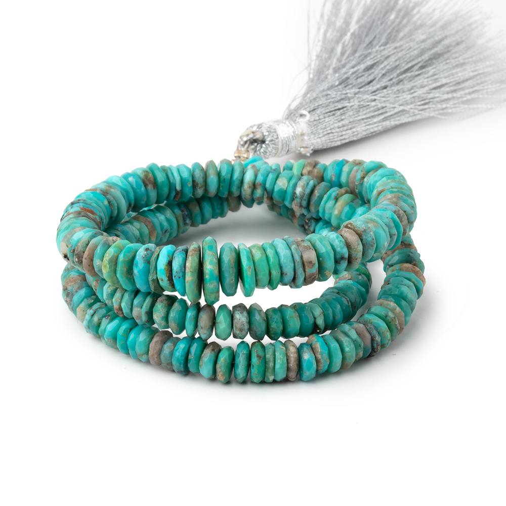 5-9mm Sleeping Beauty Turquoise Faceted Heishi Beads 16 inch 240 pieces AA (ONLINE ORDER ONLY)