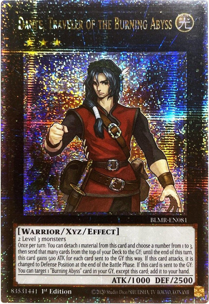 Dante, Traveler of the Burning Abyss [BLMR-EN081] Quarter Century Secret Rare (ONLINE ORDER ONLY)