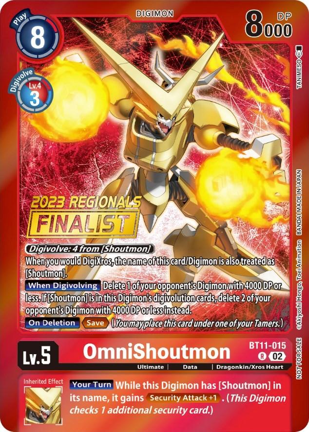 OmniShoutmon [BT11-015] (2023 Regionals Finalist) [Dimensional Phase Promos] (ONLINE ORDER ONLY)