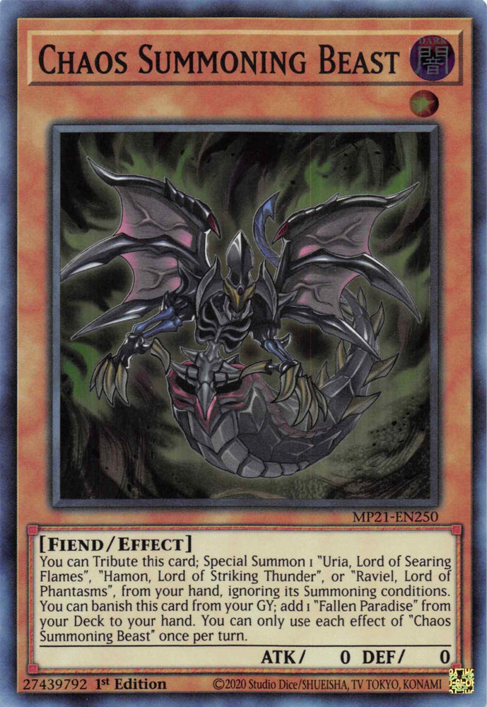 Chaos Summoning Beast [MP21-EN250] Super Rare (ONLINE ORDER ONLY)