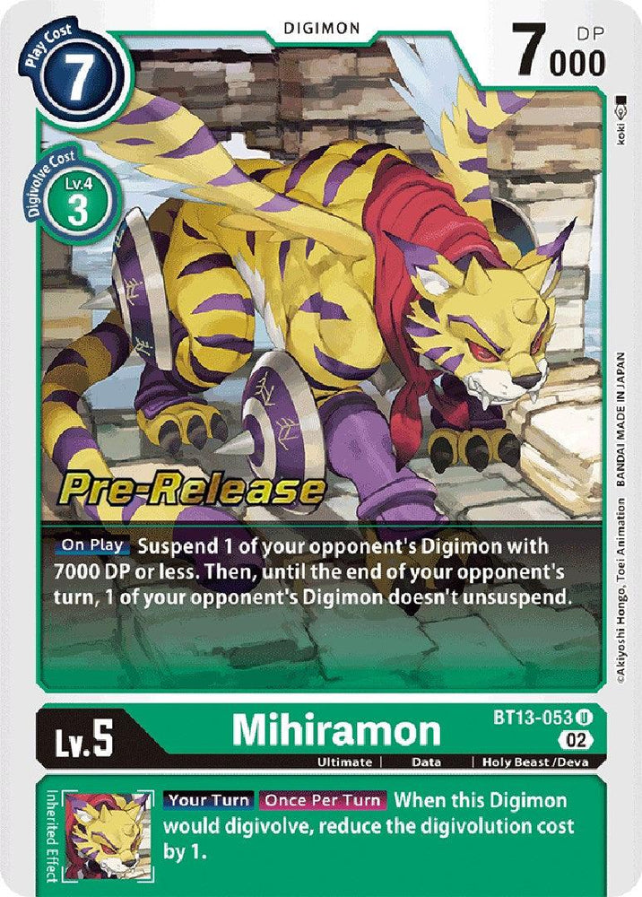 Mihiramon [BT13-053] [Versus Royal Knights Booster Pre-Release Cards] (ONLINE ORDER ONLY)