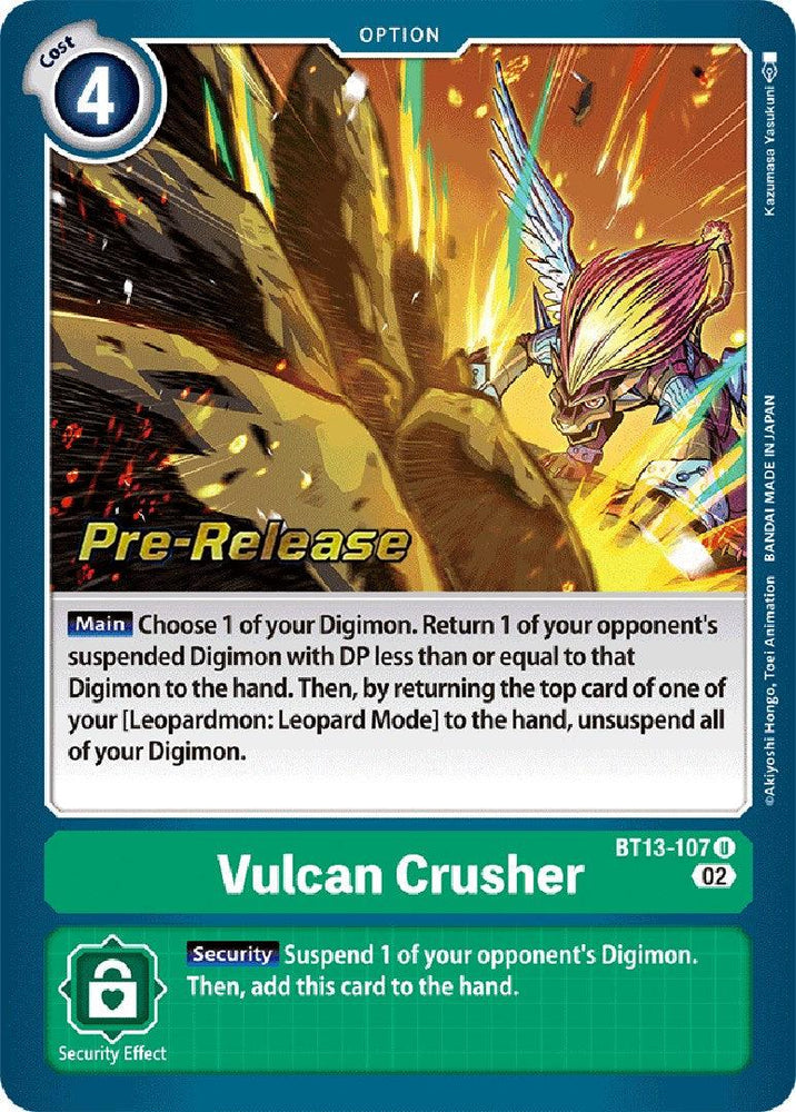 Vulcan Crusher [BT13-107] [Versus Royal Knights Booster Pre-Release Cards] (ONLINE ORDER ONLY)