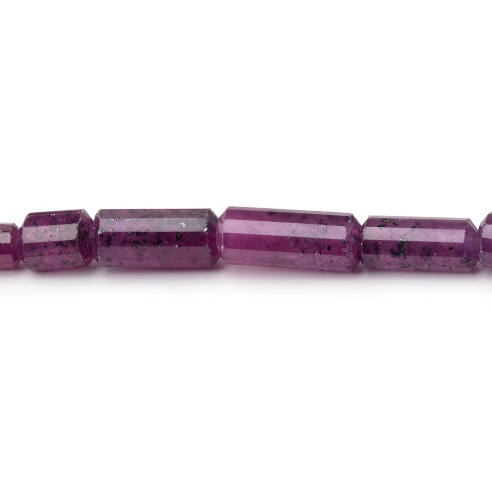 5-11mm Ruby Faceted Tube Beads 16 inch 52 pieces AA (ONLINE ORDER ONLY)