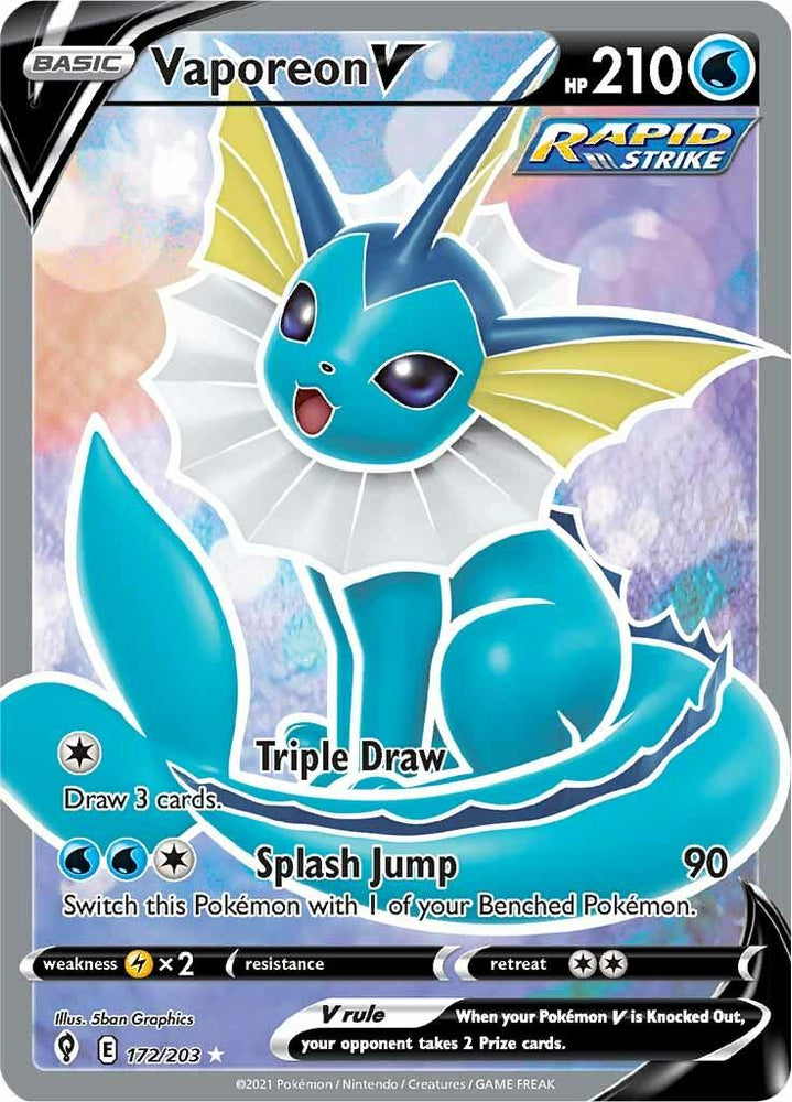 Vaporeon V (172/203) [Sword & Shield: Evolving Skies] (Online Only)
