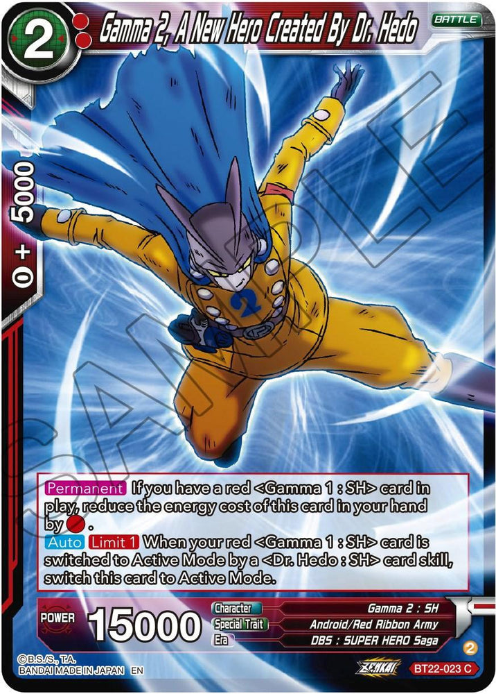 Gamma 2, A New Hero Created By Dr. Hedo (BT22-023) [Critical Blow] (ONLINE ORDER ONLY)