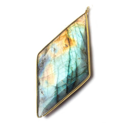50x26mm Vermeil bezel Labradorite faceted kite Pendant 1 focal (ONLINE ORDER ONLY)