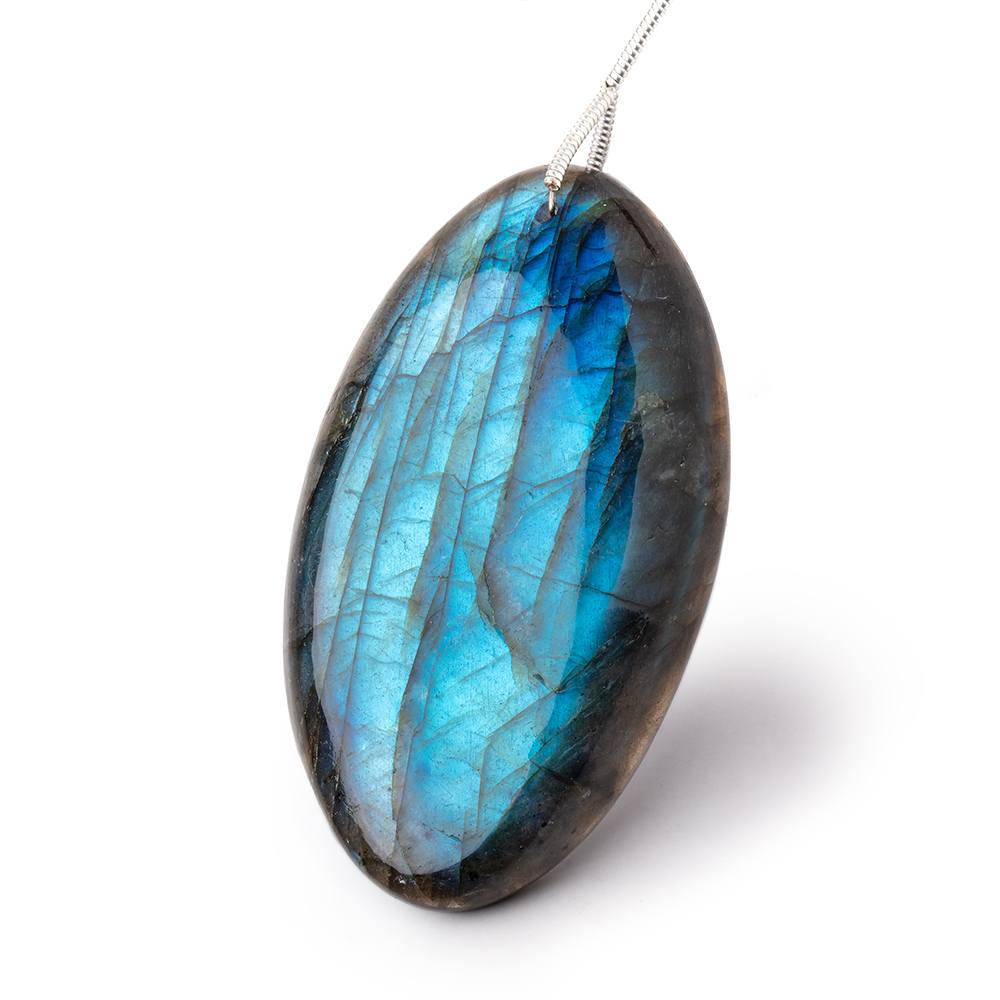 50x28x9mm Labradorite Plain Oval Pendant 1 AAA Focal (ONLINE ORDER ONLY)