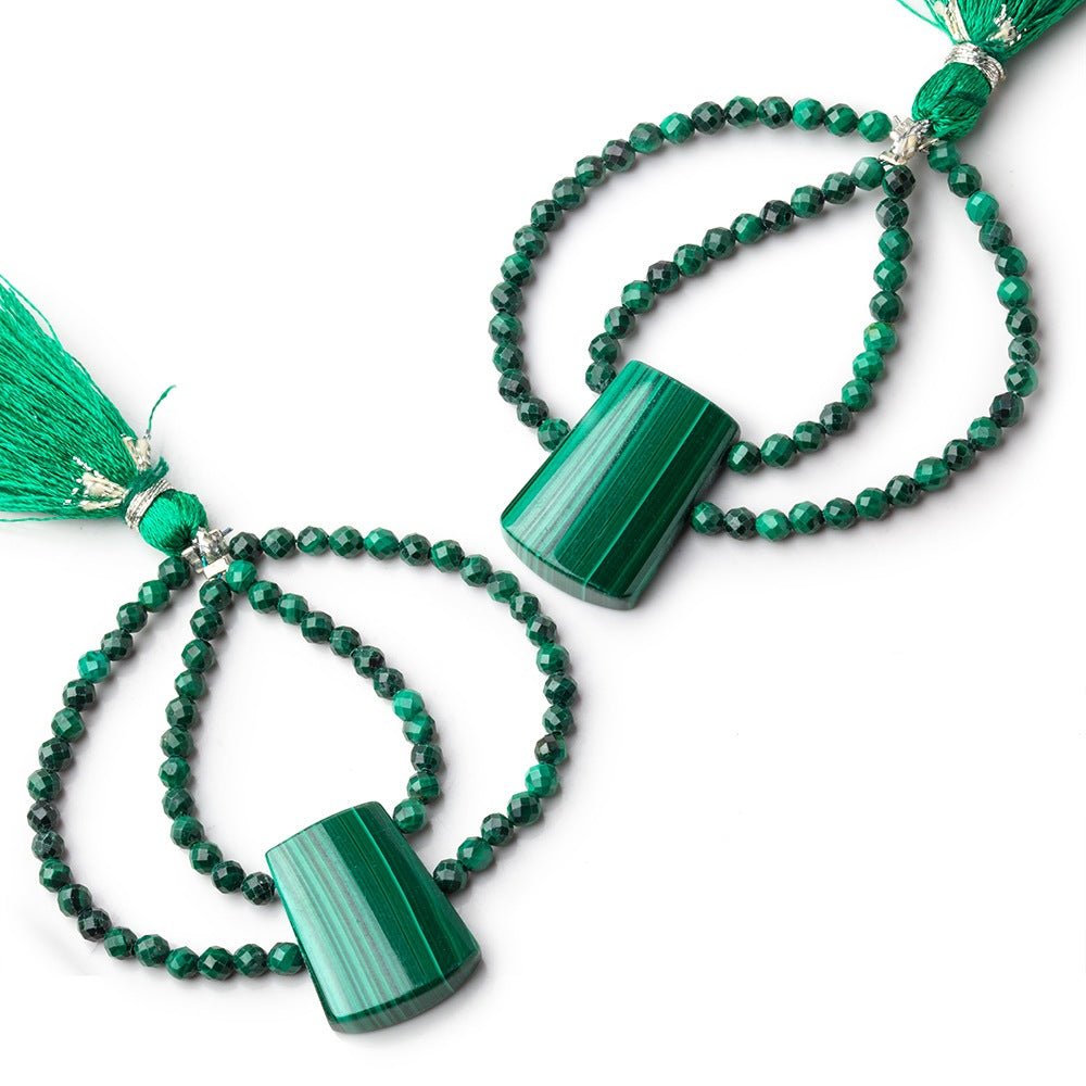 50x50mm Malachite Fancy Focal Beads Sold as a Set of 2 (ONLINE ORDER ONLY)