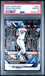Graded 2025 Topps Now Drake Baldwin #OS1 Offseason Rookie RC Baseball Card PSA 10 Gem Mint