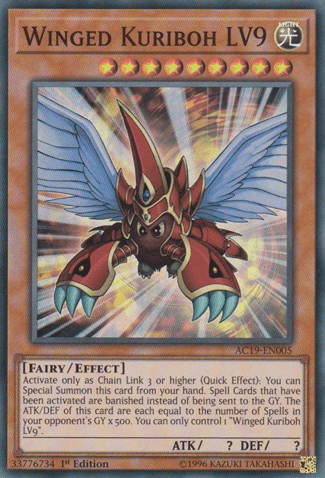 Winged Kuriboh LV9 [AC19-EN005] Super Rare (ONLINE ORDER ONLY)