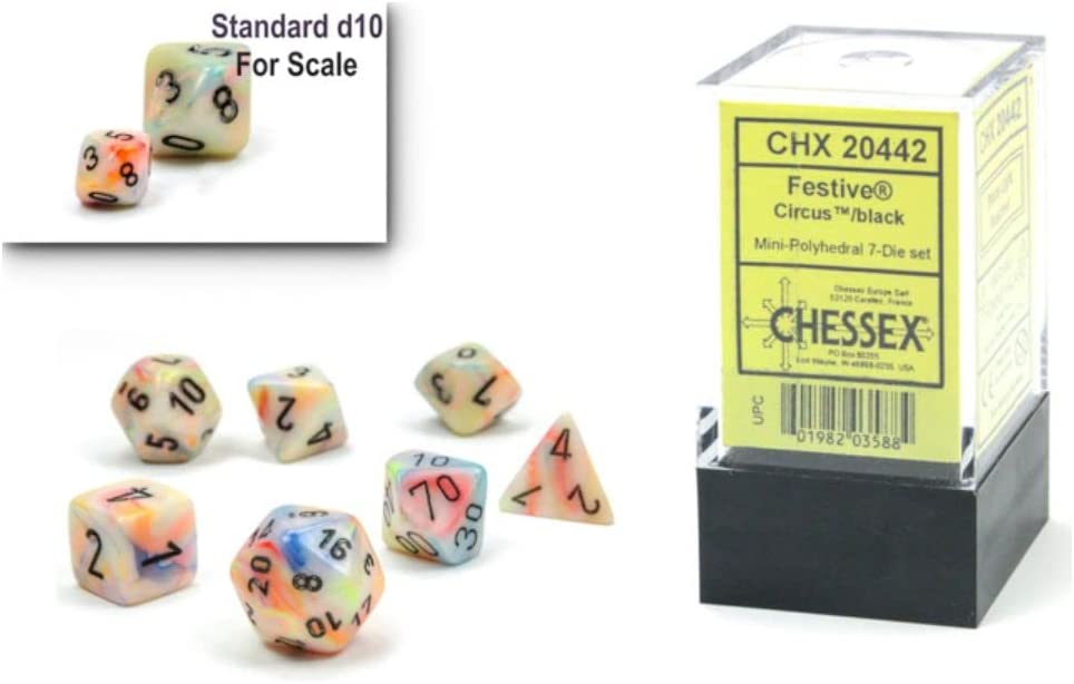 Chessex: Polyhedral Festive Dice sets - 10mm (Online Order Only)
