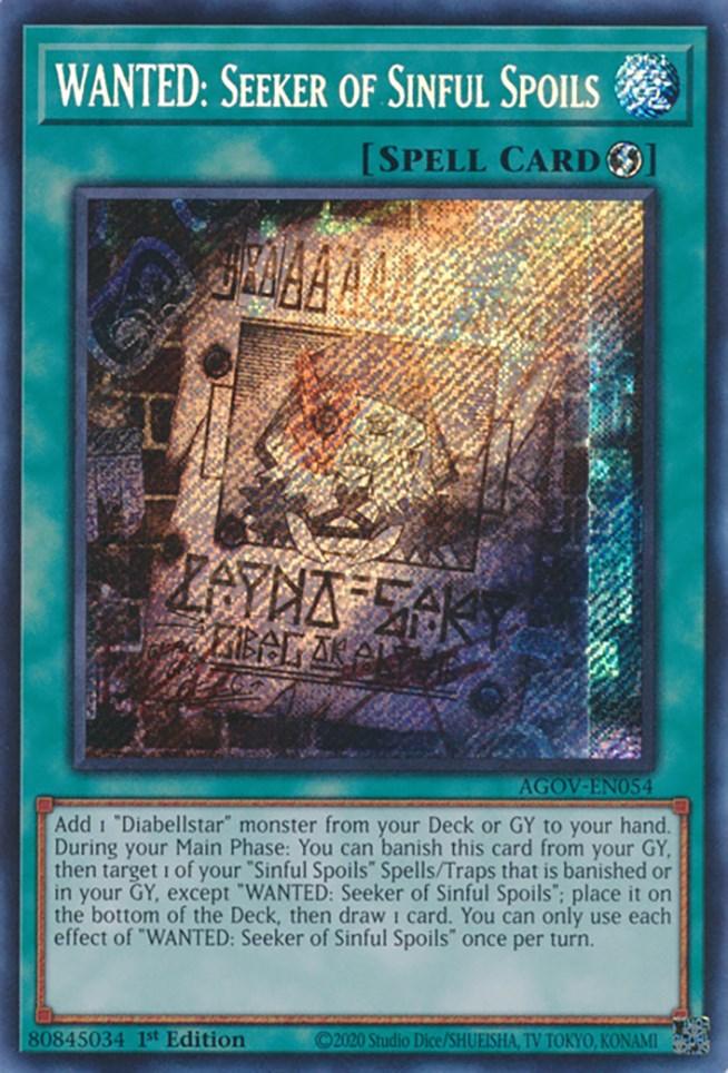 WANTED: Seeker of Sinful Spoils [AGOV-EN054] Secret Rare (ONLINE ORDER ONLY)
