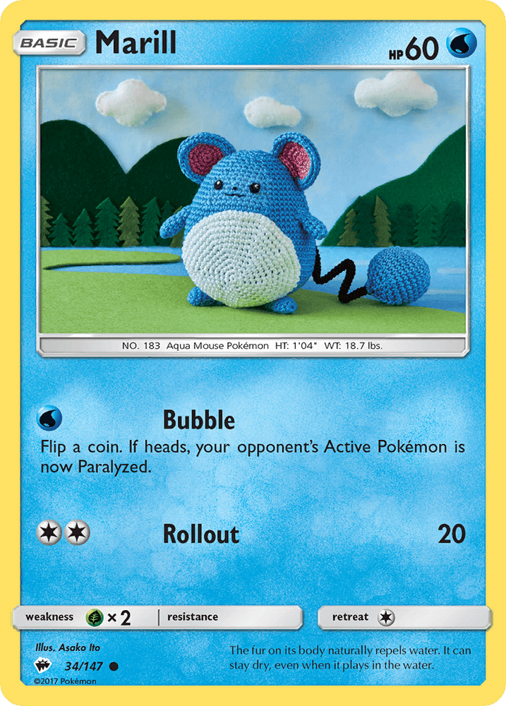 Marill (34/147) [Sun & Moon: Burning Shadows] (Online Only)
