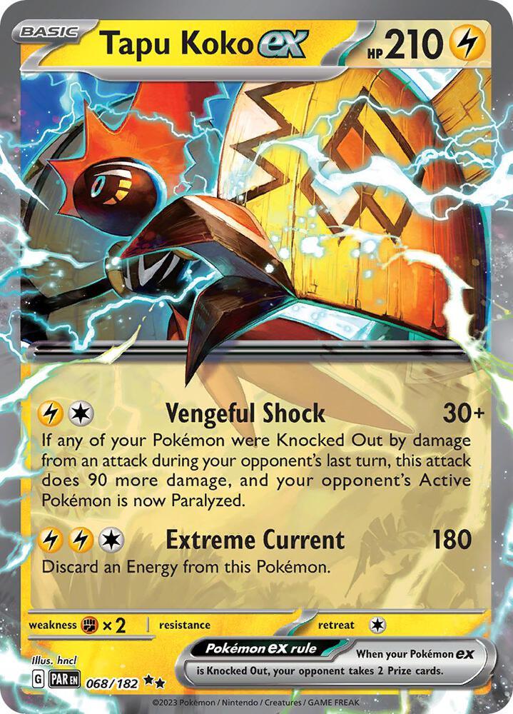 Tapu Koko ex (068/182) [Scarlet & Violet: Paradox Rift] (Online Only)