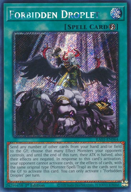 Forbidden Droplet [RA01-EN064] Platinum Secret Rare (ONLINE ORDER ONLY)