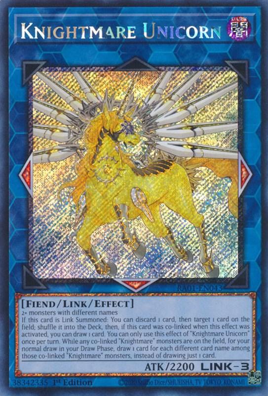 Knightmare Unicorn [RA01-EN043] Platinum Secret Rare (ONLINE ORDER ONLY)