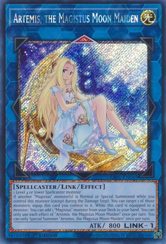 Artemis, the Magistus Moon Maiden [RA01-EN049] Platinum Secret Rare (ONLINE ORDER ONLY)