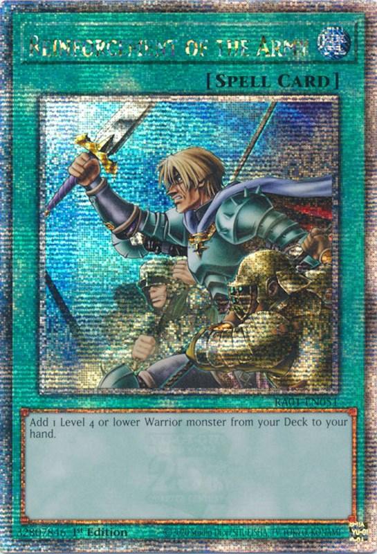 Reinforcement of the Army [RA01-EN051] Quarter Century Secret Rare (ONLINE ORDER ONLY)