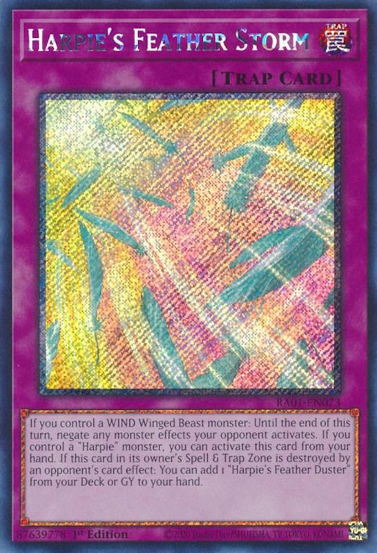 Harpie's Feather Storm [RA01-EN073] Platinum Secret Rare (ONLINE ORDER ONLY)