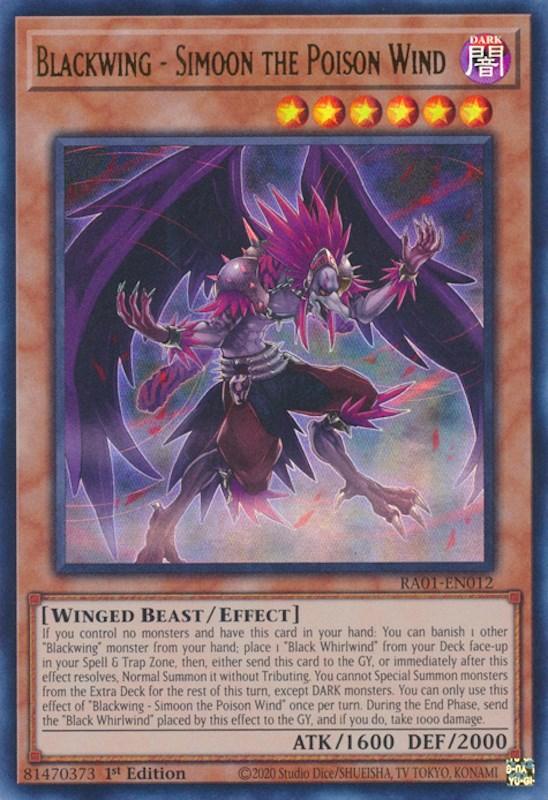Blackwing - Simoon the Poison Wind [RA01-EN012] Ultra Rare (ONLINE ORDER ONLY)