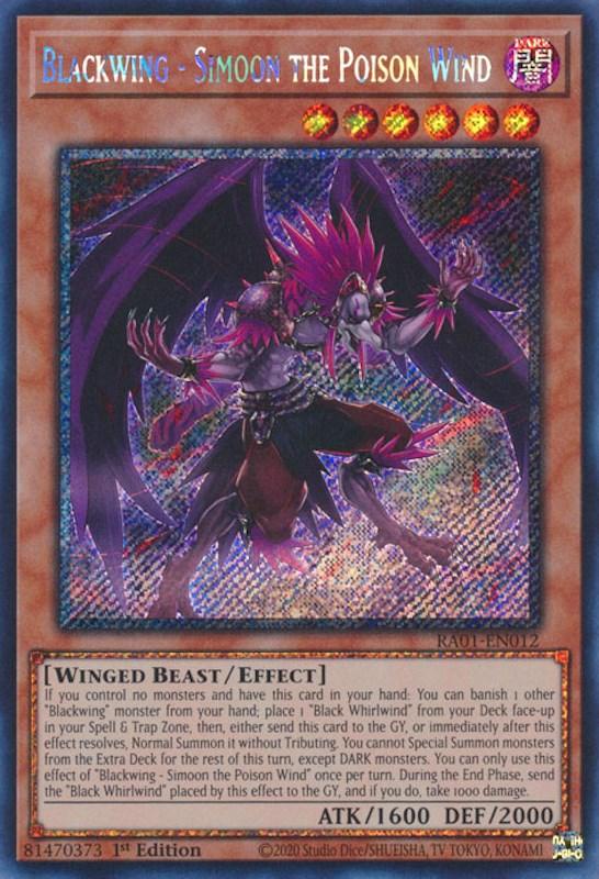 Blackwing - Simoon the Poison Wind [RA01-EN012] Platinum Secret Rare (ONLINE ORDER ONLY)