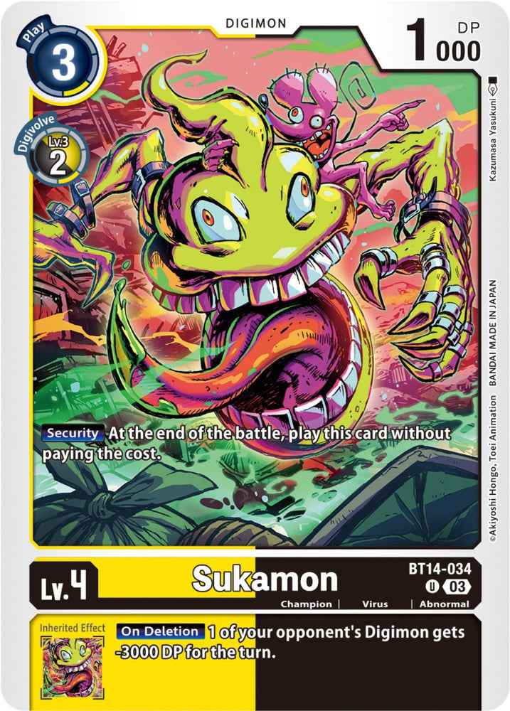 Sukamon [BT14-034] [Blast Ace] (ONLINE ORDER ONLY)