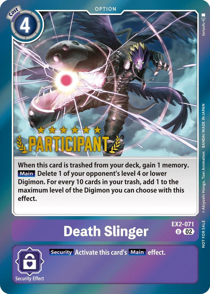 Death Slinger [EX2-071] (Digimon 3-On-3 November 2023 Participation) [Digital Hazard] (ONLINE ORDER ONLY)