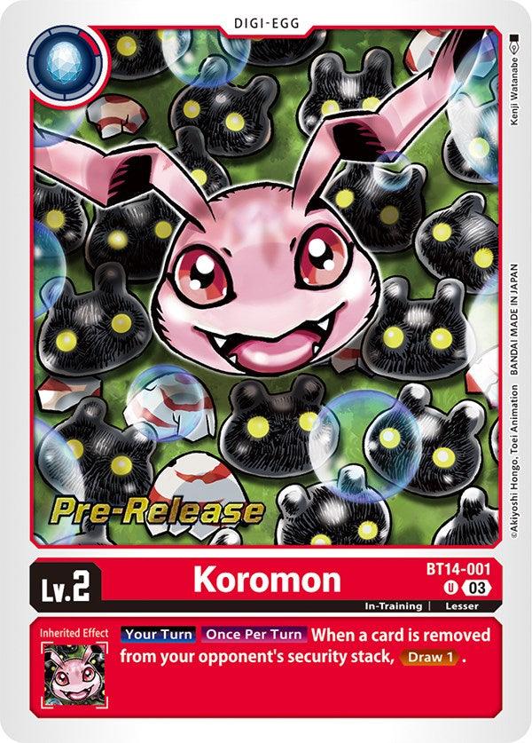 Koromon [BT14-001] [Blast Ace Pre-Release Cards] (ONLINE ORDER ONLY)
