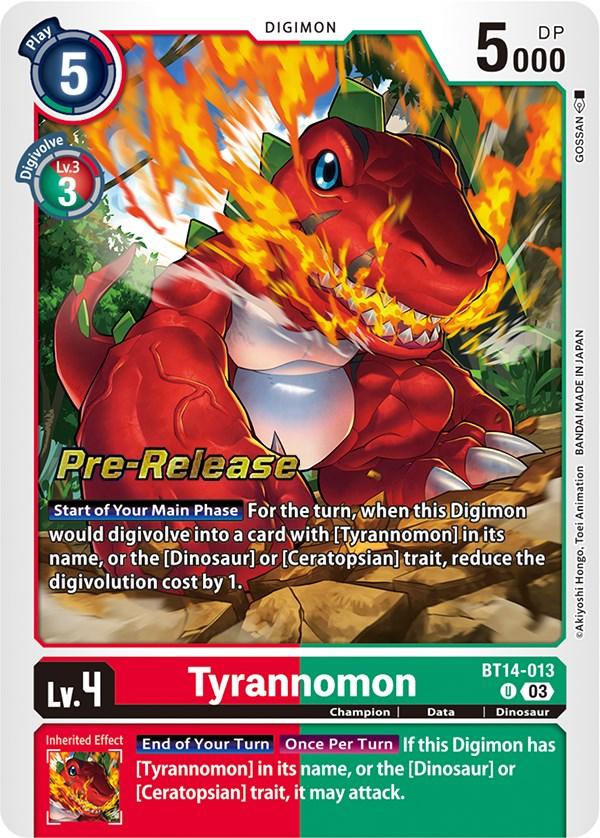 Tyrannomon [BT14-013] [Blast Ace Pre-Release Cards] (ONLINE ORDER ONLY)