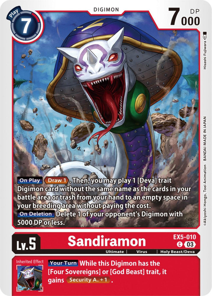 Sandiramon [EX5-010] [Animal Colosseum] (ONLINE ORDER ONLY)