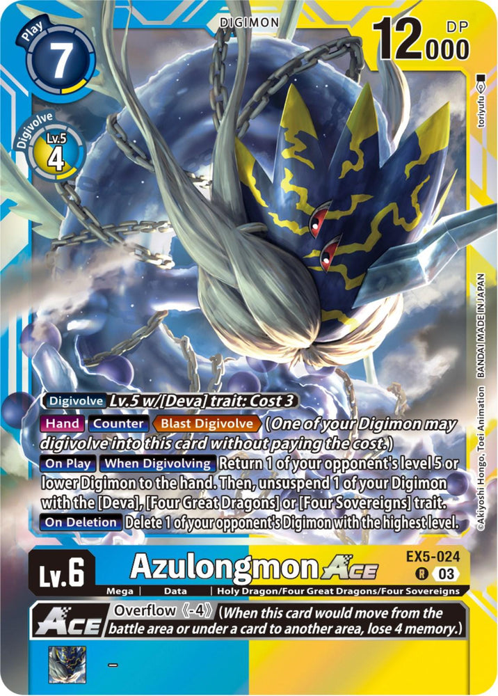 Azulongmon Ace [EX5-024] [Animal Colosseum] (ONLINE ORDER ONLY)