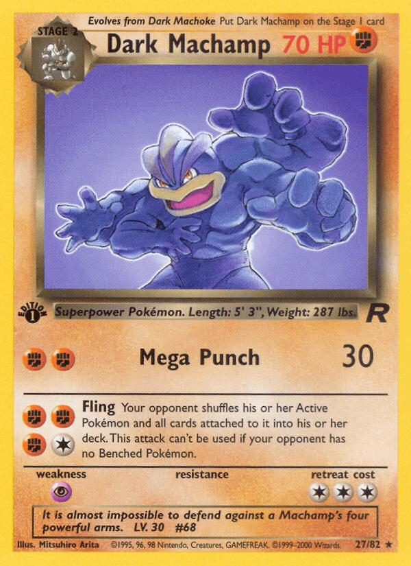 Dark Machamp (27/82) [Team Rocket 1st Edition] (Online Only)