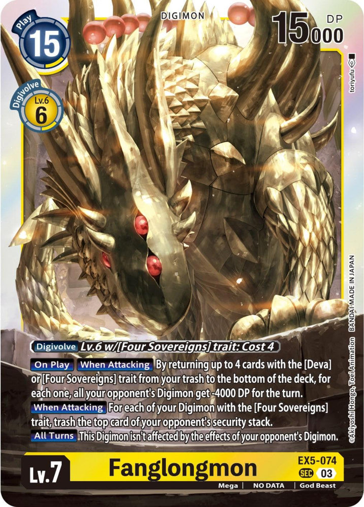 Fanglongmon [EX5-074] (Textured) [Animal Colosseum] (ONLINE ORDER ONLY)